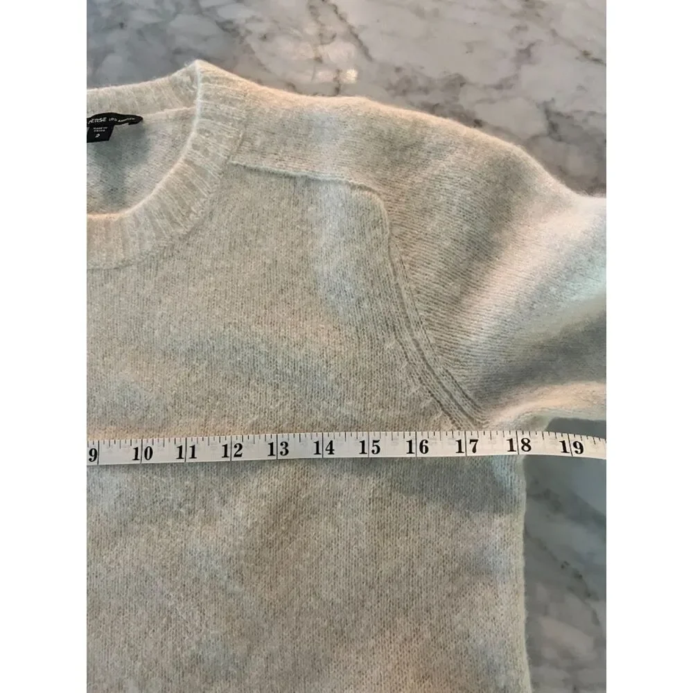 $495 James Perse 100% Cashmere Knit Ivory Crew Neck Sweater Medium JP 2 Pullover - Picture 6 of 9